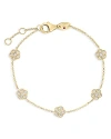 ROBERTO COIN 18K YELLOW GOLD DAISY DIAMONDS BY THE INCH CHAIN BRACELET - 100% EXCLUSIVE