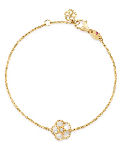 Roberto Coin 18k Yellow Gold Daisy Mother-of-pearl & Diamond Chain Bracelet - Exclusive In White/gold