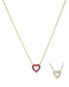 Roberto Coin 18k Yellow Gold Diamond & Ruby Reversible Heart Pendant Necklace, 17 In Gold/multi
