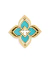 Roberto Coin 18k Yellow Gold Diamond & Turquoise Of Pearl Venetian Princess Pirouette Ring In Gold