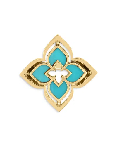 Roberto Coin 18k Yellow Gold Diamond & Turquoise Of Pearl Venetian Princess Pirouette Ring