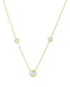 Roberto Coin 18k Yellow Gold Diamond By The Inch Diamond Bezel Station Necklace, 16-18 In Gold