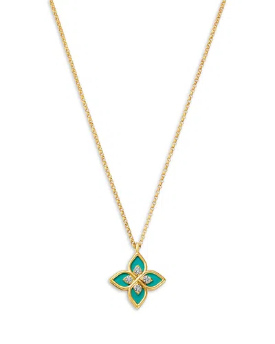 Roberto Coin 18k Yellow Gold Diamond Ceramic Venetian Princess Necklace, 17