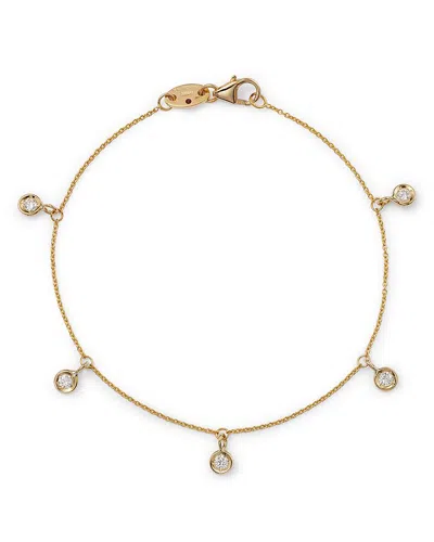 Roberto Coin 5 Diamond Dangle Station Bracelet In Gold