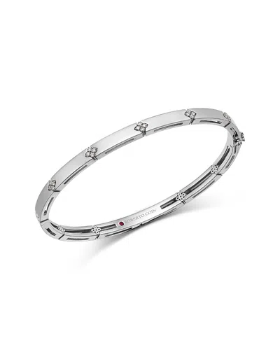 Roberto Coin 18k Yellow Gold Diamond Love In Verona Bangle Bracelet, 0.10 Tcw In Silver