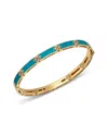 Roberto Coin 18k Yellow Gold Diamond Love In Verona Ceramic Enamel Bangle Bracelet In Blue