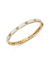 Roberto Coin 18k Yellow Gold Diamond Love In Verona Ceramic Enamel Bangle Bracelet