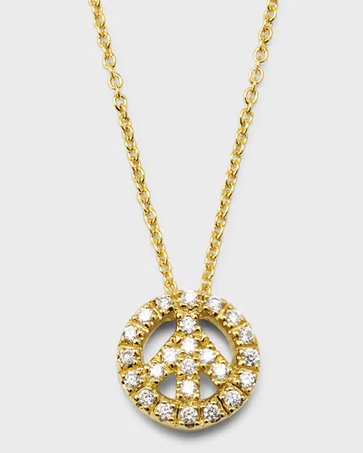 Roberto Coin 18k Yellow Gold Diamond Peace Sign Necklace In Yg