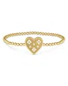 Roberto Coin 18k Yellow Gold Diamond Venetian Princess Heart Beaded Stretch Bracelet In Gold