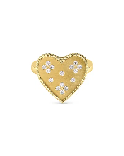 Roberto Coin 18k Yellow Gold Diamond Venetian Princess Heart Ring