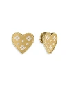 Roberto Coin 18k Yellow Gold Diamond Venetian Princess Heart Stud Earrings In Gold