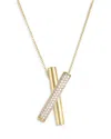 Roberto Coin 18k Yellow Gold Domino Diamond X Pendant Necklace, 16-18 In Gold