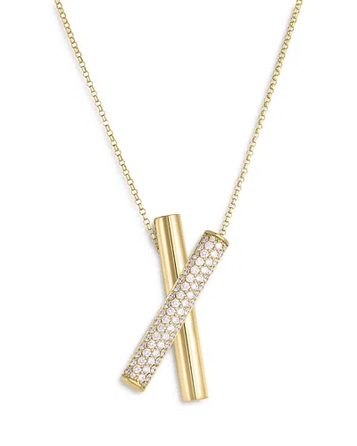 Roberto Coin 18k Yellow Gold Domino Diamond X Pendant Necklace, 16-18