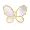 Roberto Coin 18k Yellow Gold Jasmine Diamond & Mother Of Pearl Butterfly Ring