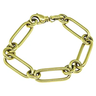 Pre-owned Roberto Coin 18k Yellow Gold Link Chain Bracelet, 7.75 Inches, Italy