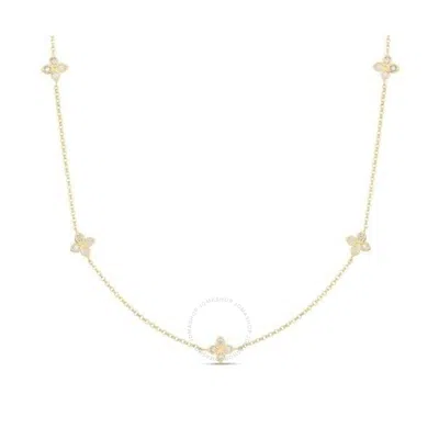 Roberto Coin 18k Yellow Gold Love By The Inch 5 Station Diamond Flower Necklace - 7773286ay17x