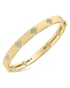 ROBERTO COIN 18K YELLOW GOLD LOVE IN VERONA DIAMOND FLOWER BANGLE, 0.45 CT. T.W.