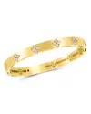 Roberto Coin 18k Yellow Gold Love In Verona Diamond Flower Bangle Bracelet In Gold