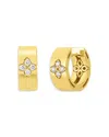 Roberto Coin Women's Love In Verona 18k Yellow Gold & 0.16 Tcw Diamond Hoop Earrings In Gold