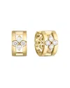 Roberto Coin 18k Yellow Gold Love In Verona Diamond Huggie Earrings In Gold/white