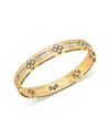 Roberto Coin 18k Yellow Gold Love In Verona Mother Of Pearl & Diamond Flower Bangle Bracelet In Gold