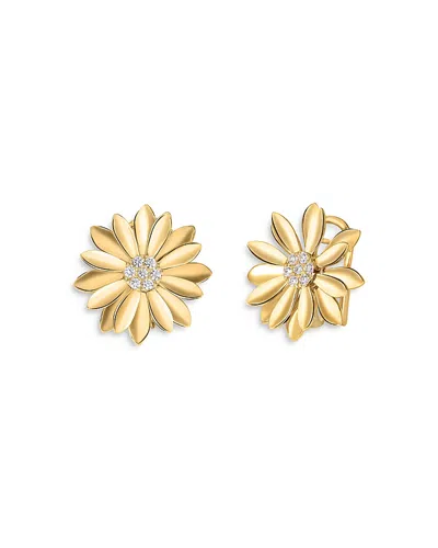 Roberto Coin 18k Yellow Gold Margherita Floral Earrings With Diamonds, 0.18 Ct. T. W.