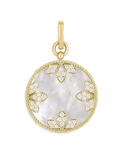 Roberto Coin 18k Yellow Gold Medallion Diamond & Mother Of Pearl Pendant In White/gold