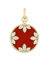 Roberto Coin Venetian Diamond Medallion Necklace In Red/gold