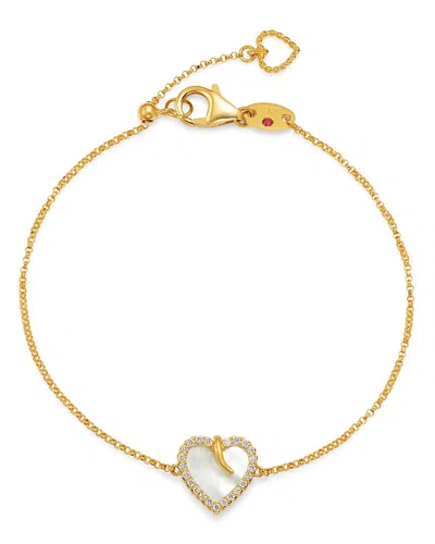 Roberto Coin 18k Yellow Gold Mother-of-pearl & Diamond Heart Bracelet