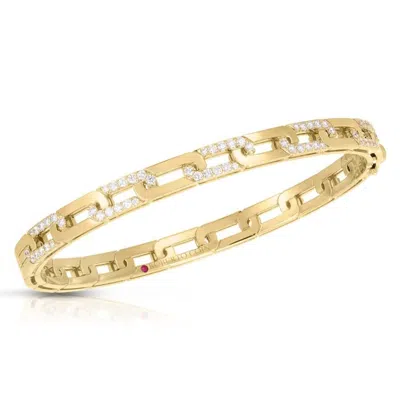 Roberto Coin 18k Yellow Gold Navarra Diamond Accents Slim Bangle - 8883151aybaxs In Multi