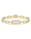 Roberto Coin 18k Yellow Gold Navarra Diamond Pave Open Chain Link Bracelet In Gold
