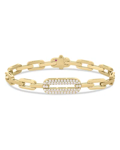 Roberto Coin 18k Yellow Gold Navarra Diamond Pave Open Chain Link Bracelet