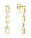 Roberto Coin 18k Yellow Gold Navarra Diamond Triple Link Drop Earrings In Gold