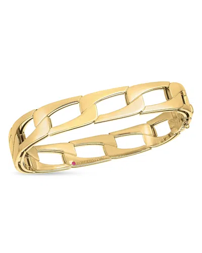 Roberto Coin 18k Yellow Gold Navarra Open Link Square Bangle Bracelet