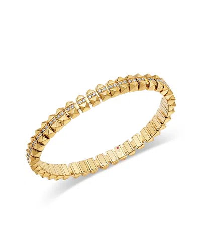Roberto Coin 18k Yellow Gold Obelisco Diamond Flexible Bangle Bracelet
