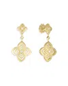 Roberto Coin 18k Yellow Gold Palazzo Ducale Diamond Satin Flower Drop Earrings In Gold