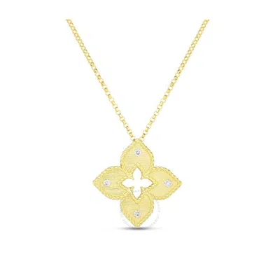 Roberto Coin 18k Yellow Gold Petite Venetian Princess Satin Flower Pendant With Diamond Accent