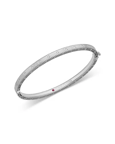 Roberto Coin 18k Yellow Gold Princess Diamond Bangle Bracelet In Silver