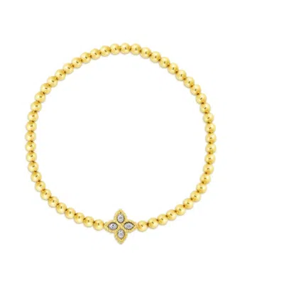Roberto Coin 18k Yellow Gold Princess Flower Small Diamond Stretch Bracelet