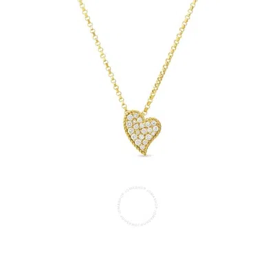 Roberto Coin 18k Yellow Gold Princess Small Diamond Slanted Heart Necklace - 7771635ay18x