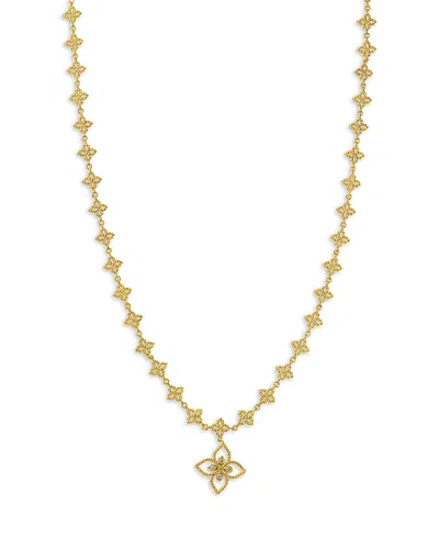 Roberto Coin 18k Yellow Gold Principessa Diamond Flower Pendant Necklace, 15-17