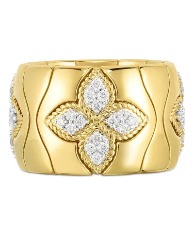 Roberto Coin 18k Yellow Gold Royal Princess Diamond Flower Ring