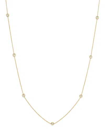 Roberto Coin 18k Yellow Gold Seven Station Necklace With Diamonds, 18 In White/gold