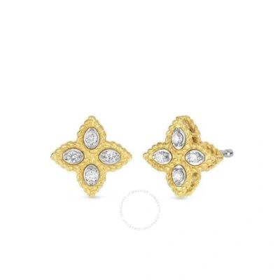Roberto Coin 18k Yellow Gold Small Princess Flower Diamond Stud Earrings - 7771383ajerx