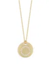 Roberto Coin 18k Yellow Gold Tiny Treasures Diamond Initial Satin Disc Pendant Necklace, 16-18 In O