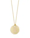 Roberto Coin 18k Yellow Gold Tiny Treasures Diamond Initial Satin Disc Pendant Necklace, 16-18