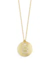 Roberto Coin 18k Yellow Gold Tiny Treasures Diamond Initial Satin Disc Pendant Necklace, 16-18 In B