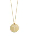 ROBERTO COIN 18K YELLOW GOLD TINY TREASURES DIAMOND INITIAL T DISC PENDANT NECKLACE, 16-18