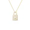 Roberto Coin 18k Yellow Gold Tiny Treasures Diamond Lock Necklace - 002136aychx0 In Gray