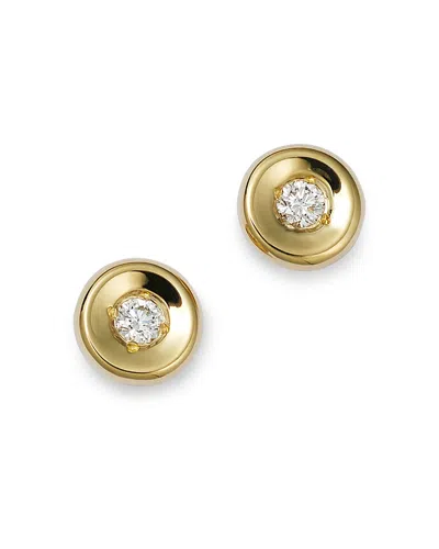 Roberto Coin 18k Yellow Gold Tiny Treasures Diamond Round Cut Stud Earrings